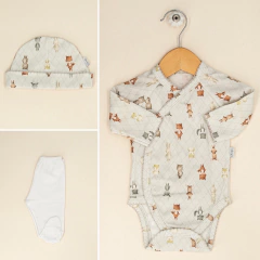 Ajuar: Gorro, body y ranita "Animalitos"