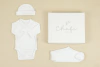 Ajuar: Gorro, body y ranita "Picot blanco"