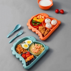 Set de alimentación Dino plato + bowl + cubiertos - Chufibebes