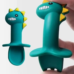 Imagen de Individual con plato silicona y cubiertos Verde
