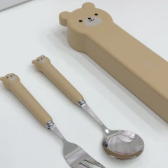 Set de cubiertos Oso con estuche - Chufi Bebés
