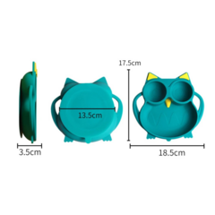 Plato silicona anticaida Búho Verde - comprar online