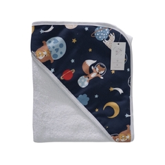Toallón con capucha Azul Space