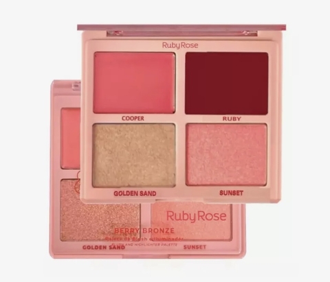 (HB1001-2) Paleta de rubor & iluminador BERRY BRONZE - comprar online