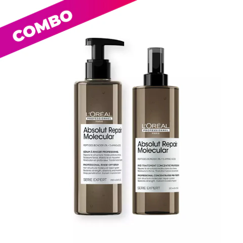 COMBO LOREAL MOLECULAR SERUM DE ENJUAGUE 250ML + PRE SHAMPOO 190ML