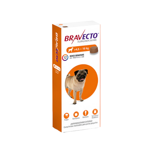 Bravecto 250 mg. - de 4.5 a 10 kg.