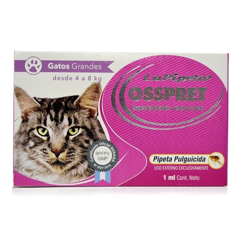 Pipeta Osspret Gatos de 4 a 8 kg.