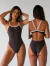 Maiô Swim Marrom Viés Branco