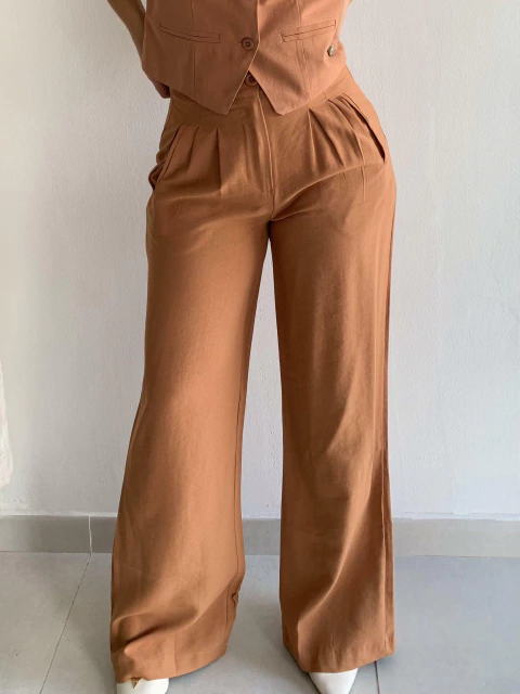 PANTALONA FLORA CAQUÍ - comprar online