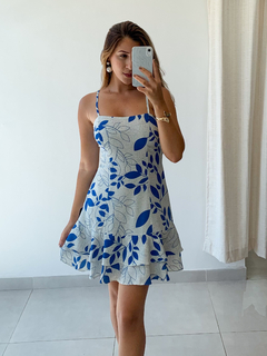 VESTIDO ANNE FOLHA AZUL