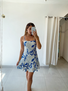 VESTIDO ANNE FOLHA AZUL - comprar online