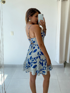 VESTIDO ANNE FOLHA AZUL na internet