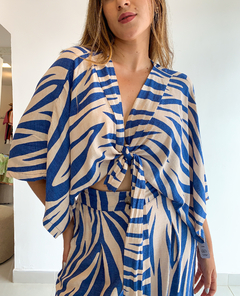 TOP PENELOPE ZEBRA AZUL - comprar online