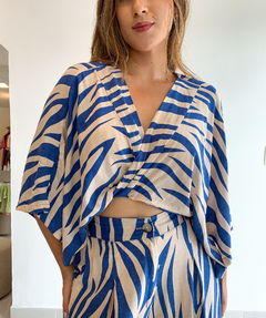 TOP PENELOPE ZEBRA AZUL - loja online