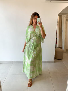 VESTIDO ISABEL ESTAMP. VERDE - comprar online