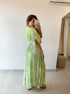 VESTIDO ISABEL ESTAMP. VERDE - Fille