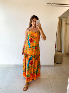 VESTIDO SORAYA ESTAMP. LARANJA - loja online