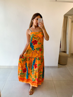 VESTIDO SORAYA ESTAMP. LARANJA - comprar online