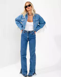 Jaqueta jeans franjas - comprar online