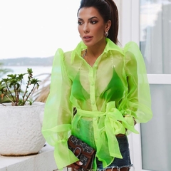 Camisa organza neon