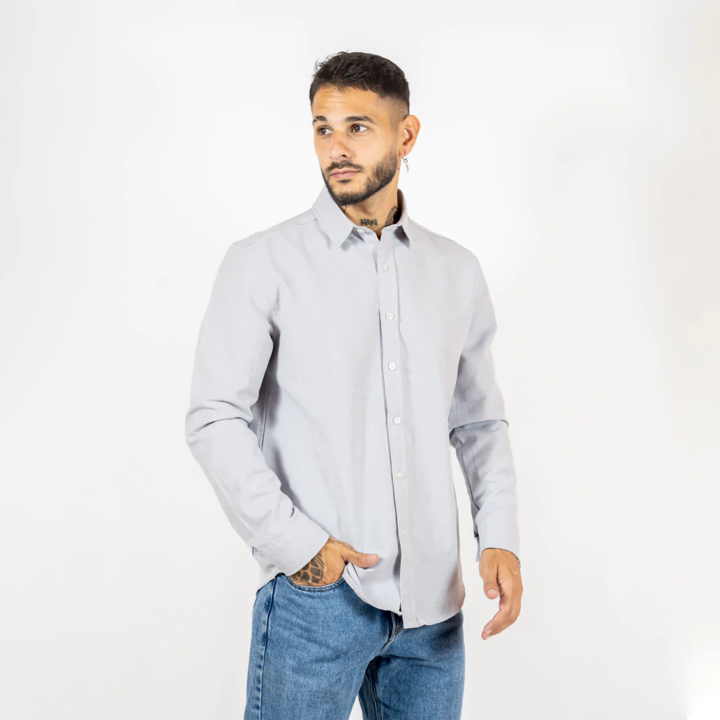 Camisa manga larga sin bolsillo oxford