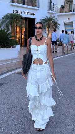 Conjunto Cris de corset e calça em algodão | Salgunamu - Tati Bernardo 