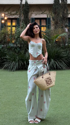 Conjunto Liza em linho com viscose estampa flor | Salgunamu LANÇAMENTO envio 4 dias - Tati Bernardo 