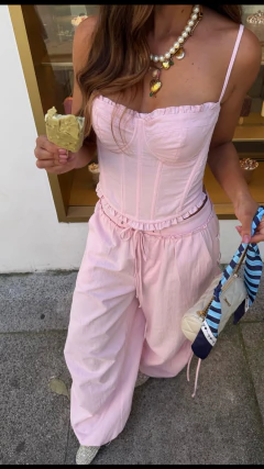 Conjunto Catharina de corset e calça em algodão | Salgunamu - comprar online