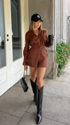 Conjunto Camila de camisa e shorts em linho puro tecido nobre | Salgunamu envio em 5 dias