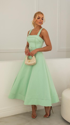 Imagem do Vestido Midi Crepe Bordado Guipir Neusa | Limonada Pink
