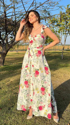 Imagem do Vestido Midi Crepe Capri Floral