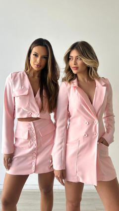 Macaquinho Max Blazer Top Katy | Salgunamu (Cor Rosa) - Tati Bernardo Multimarcas 