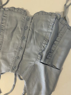 Conjunto Cris de corset e calça em linho com viscose | Salgunamu na internet