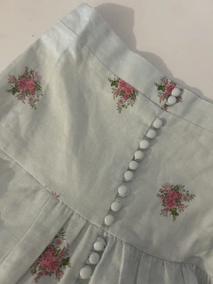 Conjunto Aline de corset e saia em linho com viscose | Salgunamu - loja online