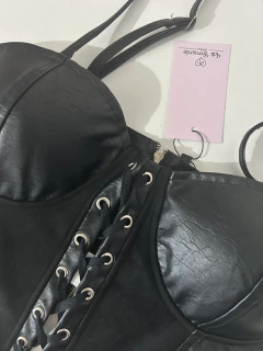 Conjunto calça birkin + corset leather (material sintético que simula o couro) - loja online