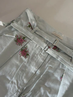 Conjunto Cintia estampa flores e poá em linho com viscose | Salgunamu - comprar online