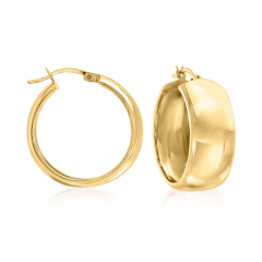 Argollas Anchas en Plata 925 Dorada