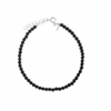 Pulserita Cristal Negro y Plata 925