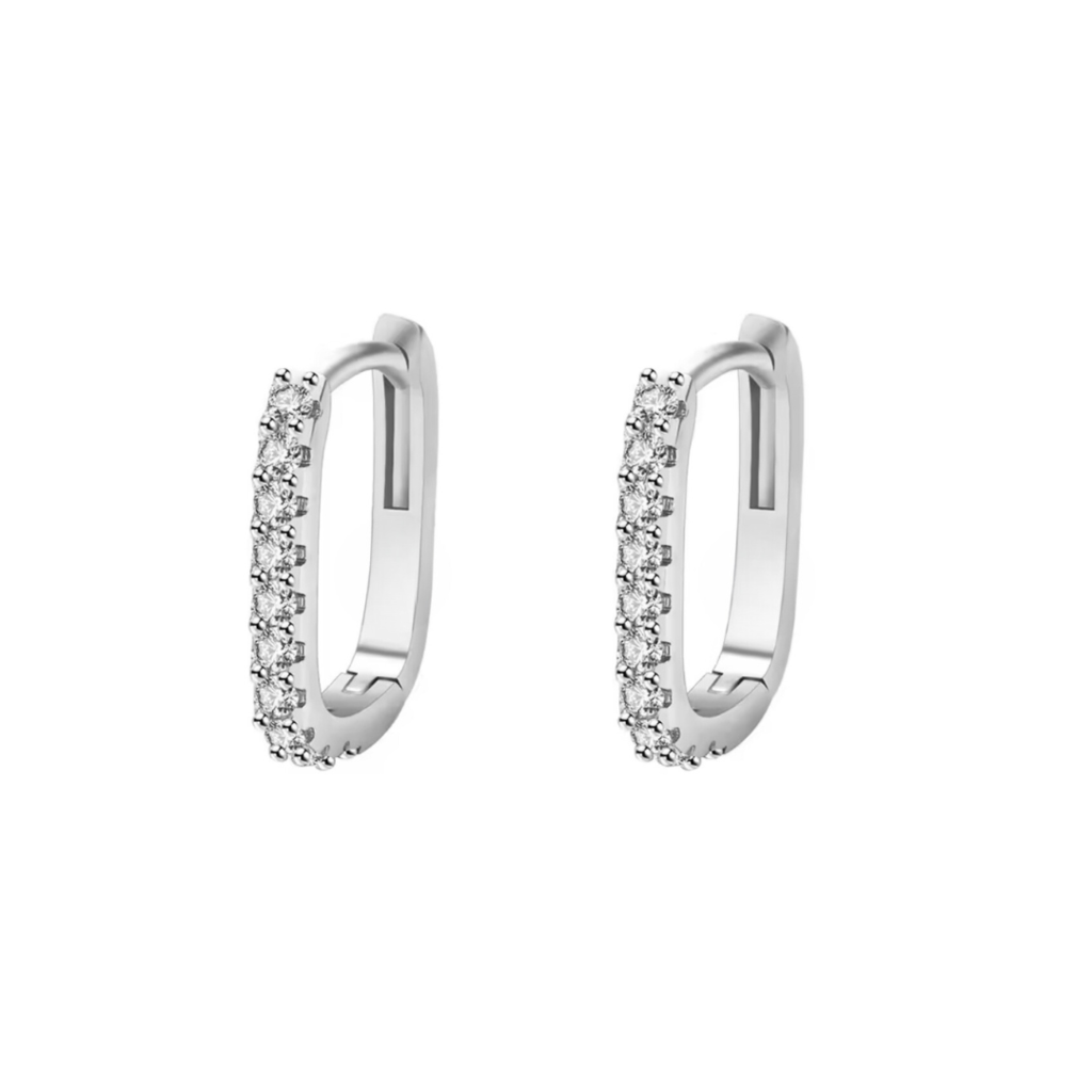 Argollas Huggies Rectangular Plata 925 thumbnail 3