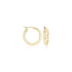 Argollitas Cinta Italianas Oro 18 Kilates 13 mm