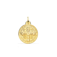 Medalla San Benito Oro 18 Kilates 11 mm