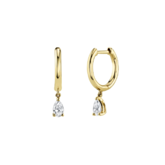 Argollas Huggies con Gota en Plata 925 Dorada - comprar online