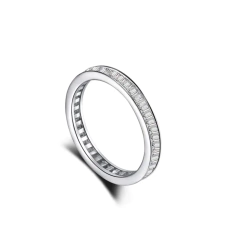 Anillo Sin Fin Eternidad Baguette Plata 925 en internet