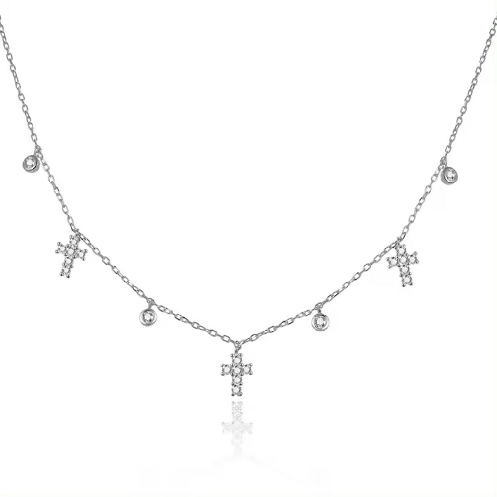 Collar Crucecitas Plata 925 thumbnail 3