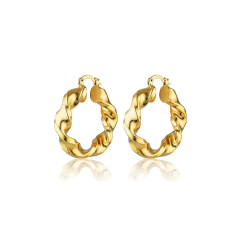 Argollas Trenzadas Italianas Plata 925 Dorada