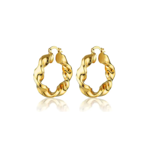 Argollas Trenzadas Italianas Plata 925 Dorada