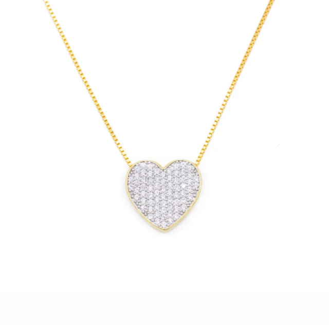 Collar Pasante Corazon Oro Italiano 18 Kilates 10 Mm thumbnail 2