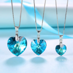 Collar Petite Corazon Bermuda Blue en Plata 925 - comprar online