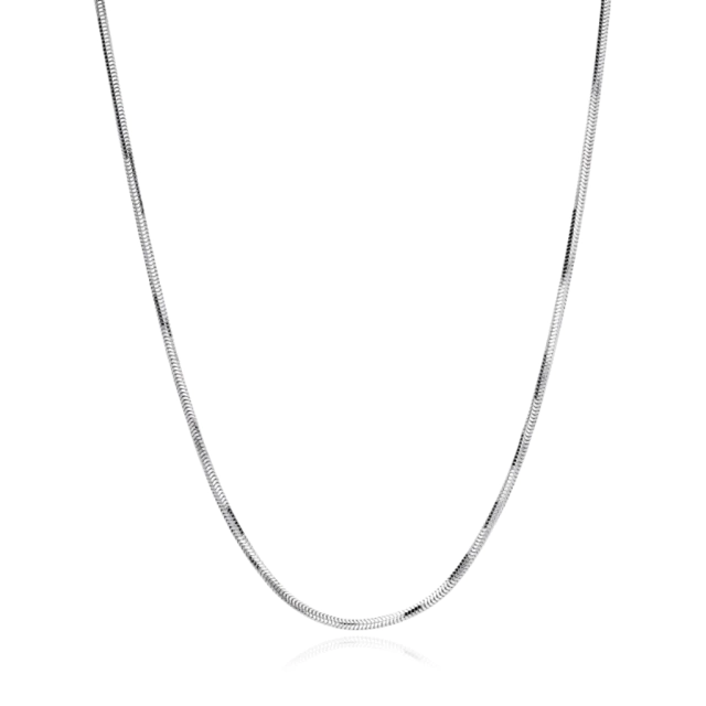 Cadena Coda Di Topo De Oro Blanco Italiano 18 Kilates 45 Cm thumbnail 2
