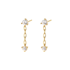 Aros Cadenita Acero Dorado